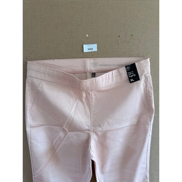 New Light Pink Women’s High waisted skinny jean casual pant stretchy  XL - Picture 2 of 12